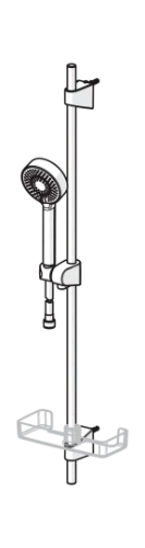 Hansa HansaBasicjet set de douche 920 mm - avec douchette Basicjet 95 mm - 3 jets - chromé - flexible de douche 1750 mm - porte-savon