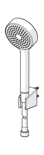 Hansa HansaBasicjet douchette 95 mm - 1 jet - chromé (contient: douchette - flexible de douche 1500 mm - support mural) - prix par set