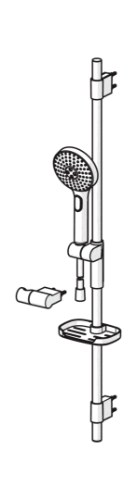SET DE DOUCHE HANSA ACTIVEJET chromé montage murale-ronde flexible 150 cm avec support savon