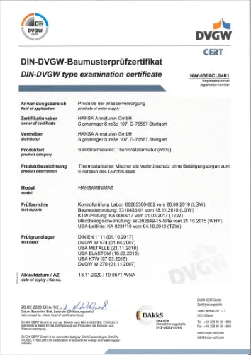 Hansa HansaMinimat thermostat de sécurité chromé