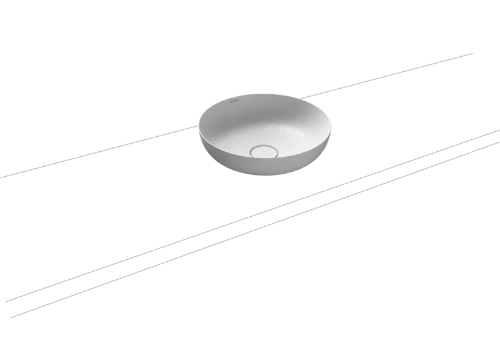 Kaldewei Miena vasque de lavabo ronde 380 mm - blanc alpine mat - sans trou de robinet - sans trop-plein - effet perlé