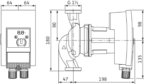 Wilo Yonos Maxo 25/0,5-12 circulateur 180 mm - 6/4 - 1x230V