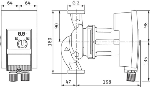Wilo Yonos Maxo 30/0,5-12 circulateur 180 mm - 6/4 - 1x230V