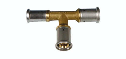 Henco P-serie laiton à sertir té réduit 90° FFF 26 x 20 x 20 mm