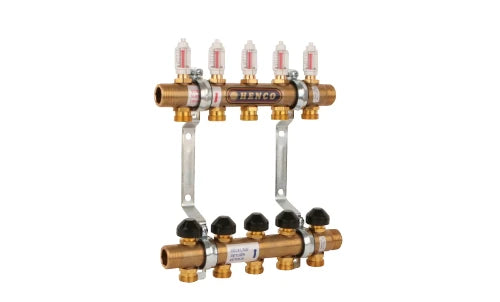 HENCO COLLECTEUR EN LAITON,RÉGLABLE,AVEC DÉBITMÈTRES 1 -7X3/4  EK