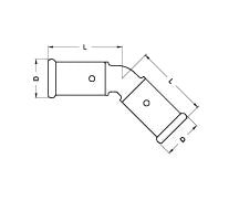 Henco PVDF à sertir coude 45° FF 50 x 50 mm