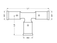 Henco laiton à sertir té réduit 90° FFF 16 x 20 x 16 mm