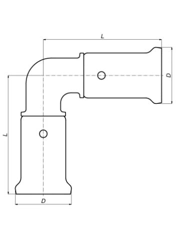 Henco PVDF à sertir coude 90° FF 20 x 20 mm