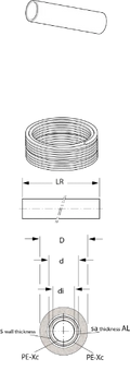 Henco RIXc tuyau multicouche avec isolation 6 mm 20 x 2,0 mm (rouleau 50m) - bleu - prix par mètre