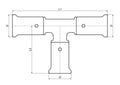 Henco PK-serie PVDF à sertir té 90° FFF 63 x 63 x 63 mm
