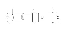 Henco laiton à sertir manchon réduit avec tuyau cuivre soudé FF 20 x 22 mm - CuSi