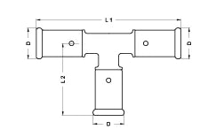 Henco laiton à sertir té 90° FFF 16 x 16 x 16 mm
