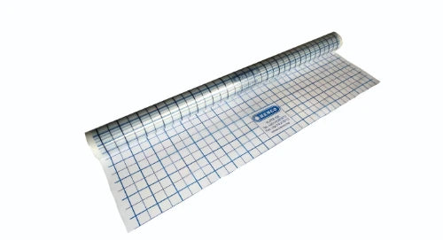 Henco UFH film-PE avec grille 34000 x 1500 x 0,2 mm - maille 50 x 50 mm (rouleau 51 m²) - prix par rouleau