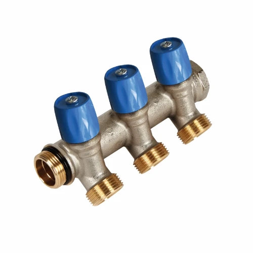 Henco VBS laiton collecteur avec vannes d'arrêt 3/4 - 2 x EK3/4 - rouge