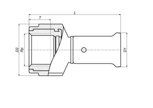 Henco PK-serie PVDF à sertir raccord de transition FF 63 x 2 F