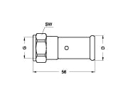 Henco laiton à sertir presse-étoupe avec joint plat FF 26 x 4/4 F