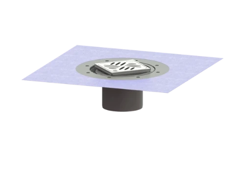 KESSEL Systeem 125 fixation lit mince avec grille inox avec lock&lift 120x120mm classe K3/L15 ABS