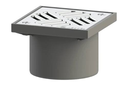 REHAUSSE 150 - 150 MM o 125 MM gris abs Réhausse - grille inox classe K3 vissé