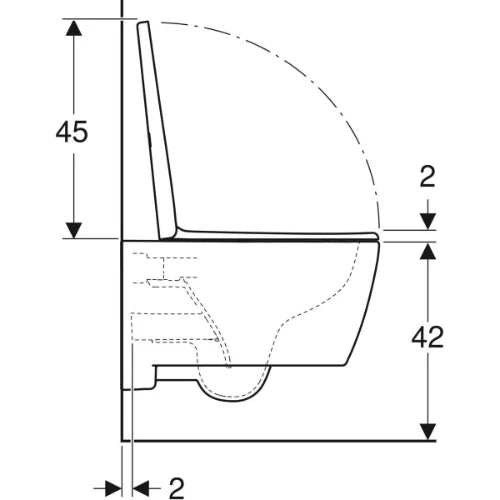 Geberit iCon cuvette suspendue PACK Rimfree (cuvette suspendue + abattant avec Softclose) sans bride - blanc - LxP530 mm