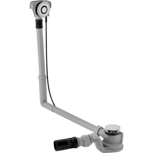 Geberit Uniflex évacuation baignoire avec bouton-poussoir PushControl, d52, longueur 50 cm, avec set de finition: Chromé brillant, d=40/50mm