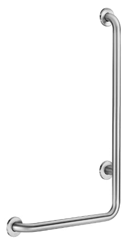 Delabie barre de maintien en L 750 x 450 mm diam 30 mm - inox poli satiné - modèle à gauche