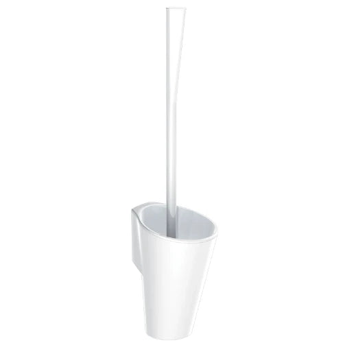 PORTE BROSSE DELABIE 133 MM - 515 ! blanc brillant nylon fixation murale manche long ergonomique + blocage antivol