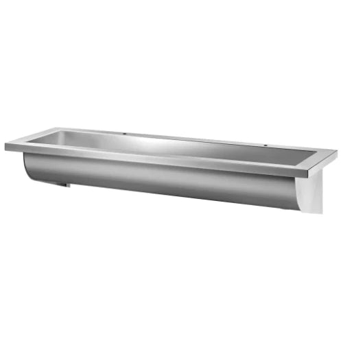 Delabie CANAL lavabo L.1200 2 trous de robinet Ø22 évacuation à droite inox 304 mat