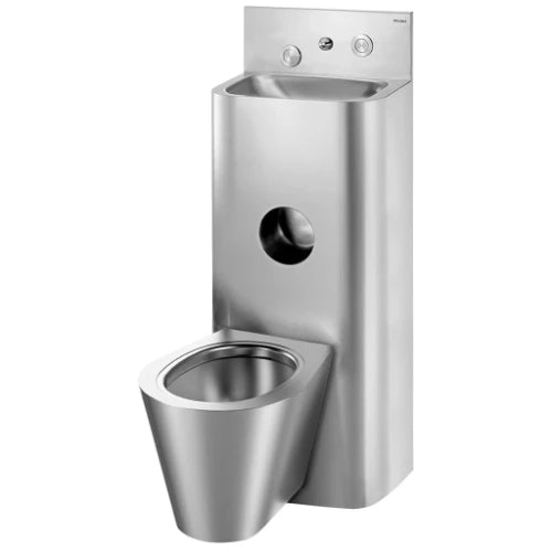 DELABIE Combi KOMPACT TC lavabo WC suspendu au centre Inox 304 sat.