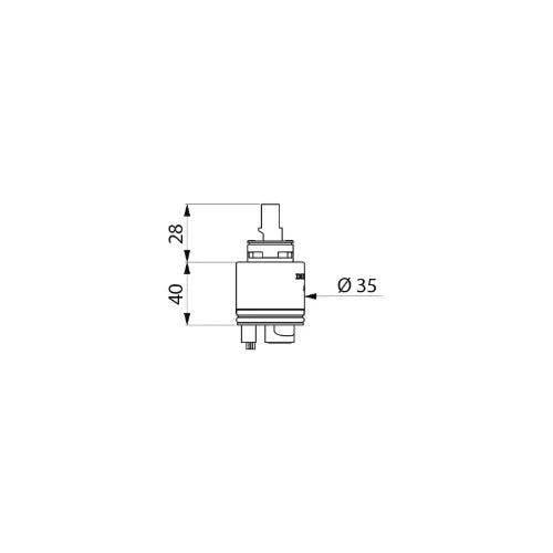 DELABIE Cartouche céramique Ø35 avec embase