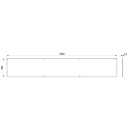 DELABIE Dosseret L.1800 H.300 Inox 304 satiné