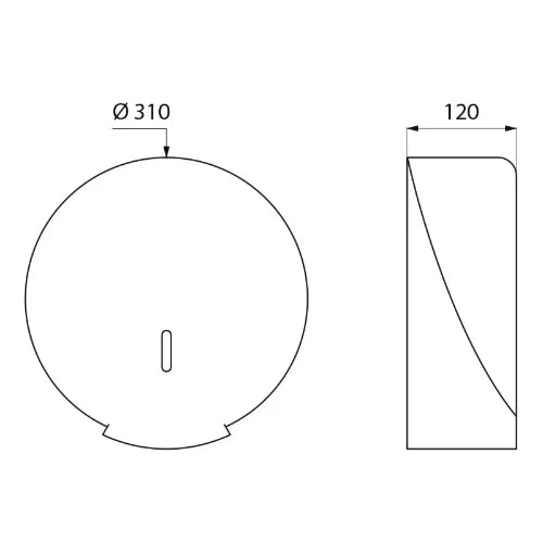 DISTRIBUTEUR PAPIER DELABIE 1 310 - 120 o 320 ! blanc abs . distributeur de papier wc avec serrure