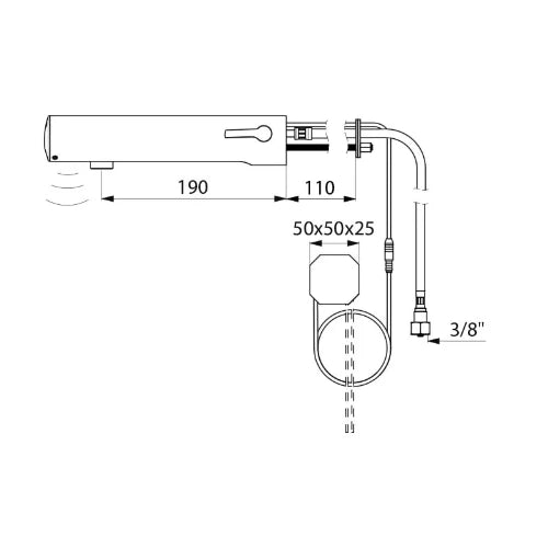 DELABIE TEMPOMATIC MIX 4 lavabo F3/8" mit. TC 230/6V bloc enc. L.190
