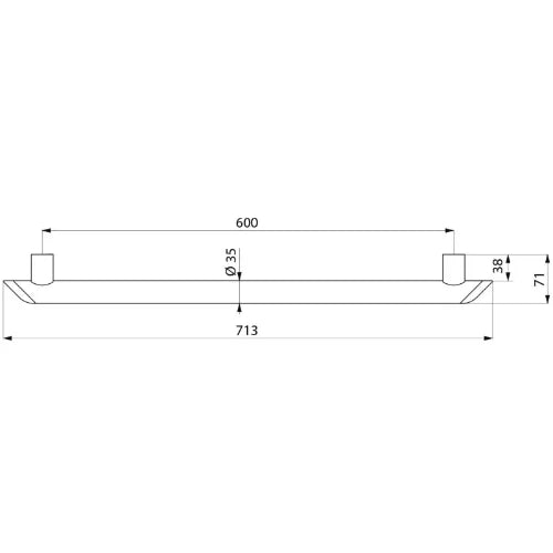 Delabie BE-Line poignée de bain aluminium blanc mat 600mm