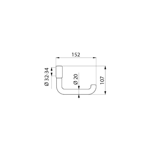 Delabie porte-rouleau 152 - 107 ! 20 mm nylon . pour barre de maintien relevable