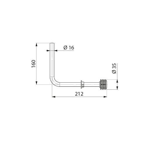 TUBULURE 35MM tubulure d'alimentation pour urinoir diam.35mm