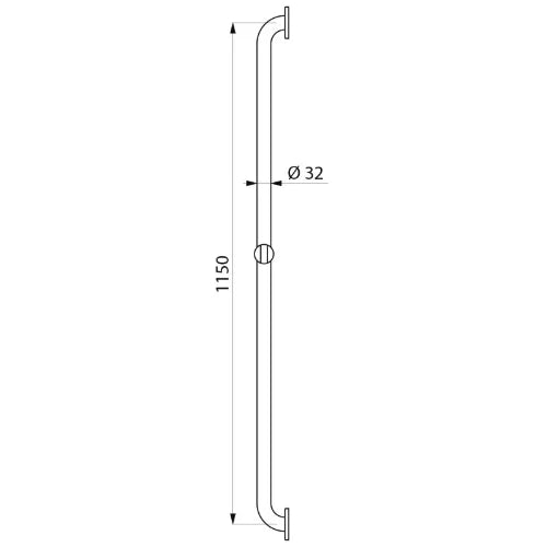 DELABIE rechte greep met glijstuk 1150mm wit