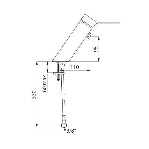 DELABIE Mit. lavabo EP BIOSAFE H.95 ss vidage, man. pleine