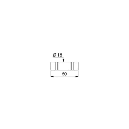 DELABIE Mof voor verbinding 2 buizen Ø20 diam18, 60mm rvs gepolijst