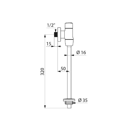 Delabie Tempoflux set urinoir 1/2 M équerre vanne 3sec + robinet d'arrêt
