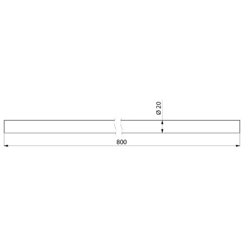 DELABIE Buis Ø20 L.800 RVS gepolijst 800mm rvs gepolijst