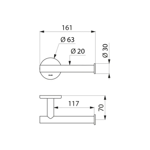 PORTE PAPIER WC 161 - 70 ! 20 inox 304 inox poli brillant porte papier wc à rouleau ou de réserve