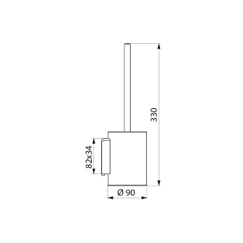 PORTE BROSSE DELABIE 125 MM - 90 MM poli inox 304 poli brillant fixation murale avec vis de blocage anti-vol