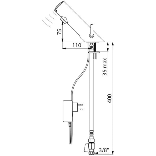 DELABIE TEMPOMATIC MIX 4 lav. F3/8" mit. alim. prise + rob. arrêt