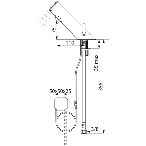 MELANGEUR DE LAVABO ELECTRONIQUE DELABIE TEMPOMATIC 4 filtres+clapets alimentation sur secteur - bloc encastré