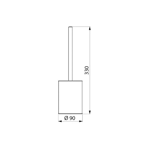 DELABIE toiletborstelh z.deksel staand gesatineerd 330x90mm mat rvs