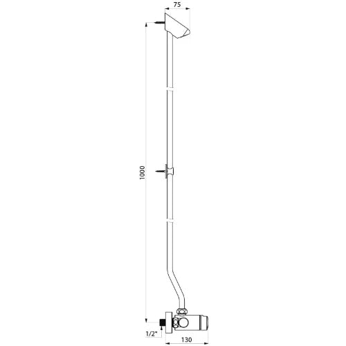 DELABIE Kit TEMPOMIX 3 douche M3/4" mit. apparent ~30sec entraxe 150