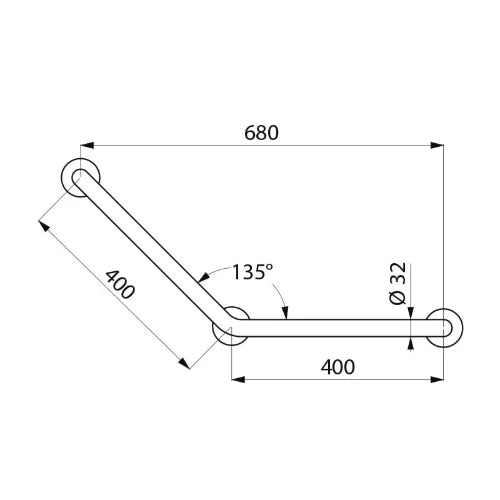 Delabie support coin 135° 32 x 400 x 400 mm - blanc nylon