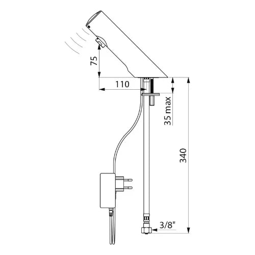 Delabie Tempomatic 1/2 robinet lavabo électronique avec détection des mains - prise