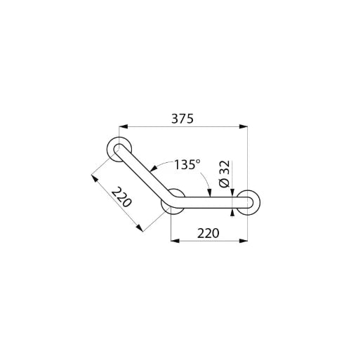 DELABIE greep 135 gr. Nylon 220x220 - dia 32mm wit