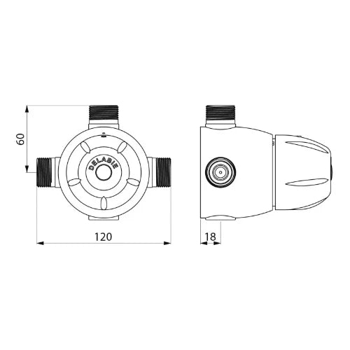 Delabie Premix 3/4 thermostat débit 55l/min